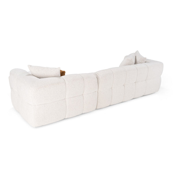 Freya Modern Beige Fabric Sectional w/ Console