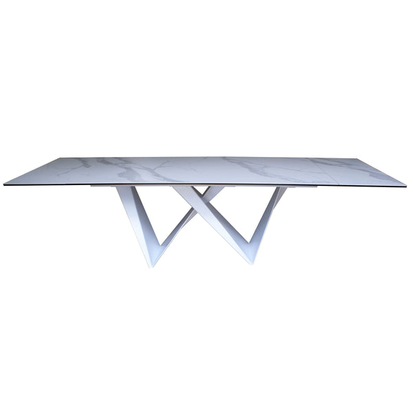 Modrest Fritz Modern White Extendable Ceramic Dining Table Model VGNSGD8767-WHT