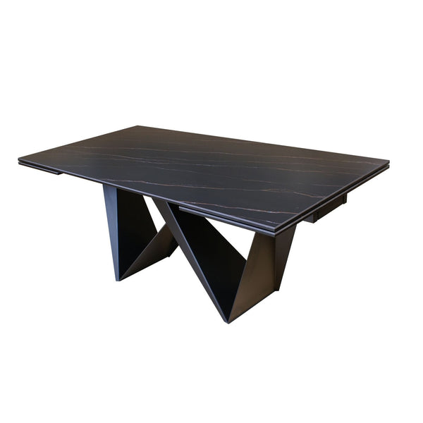 Modrest Fritz Modern Black Extendable Ceramic Dining Table Model VGNSGD8767-BLK-DT