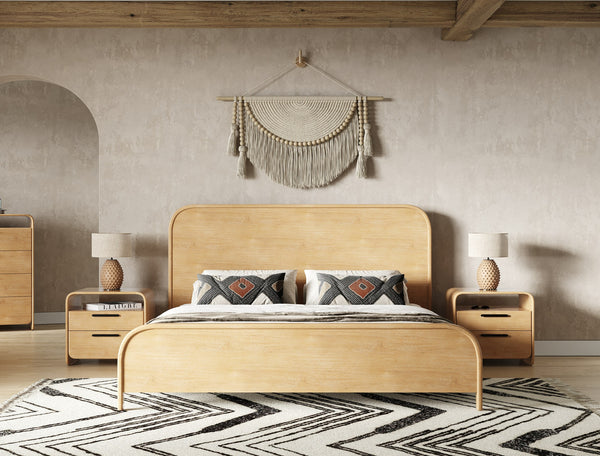 Dresden Modern Natural Acacia Bed