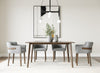 Castillo + Jordan Modern Grey Fabric + Walnut 5-Piece Dining Set