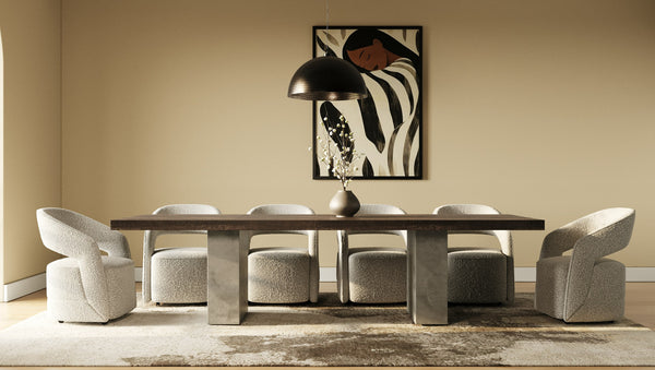 Renzo Modern Oak & Concrete 118" Dining Table