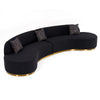 Divani Casa Frontier Glam Black Fabric Curved Sectional Sofa With Grey Pillows Model VGOD-ZW-943-BLK