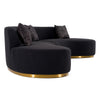 Divani Casa Frontier Glam Black Fabric Curved Sectional Sofa With Grey Pillows Model VGOD-ZW-943-BLK