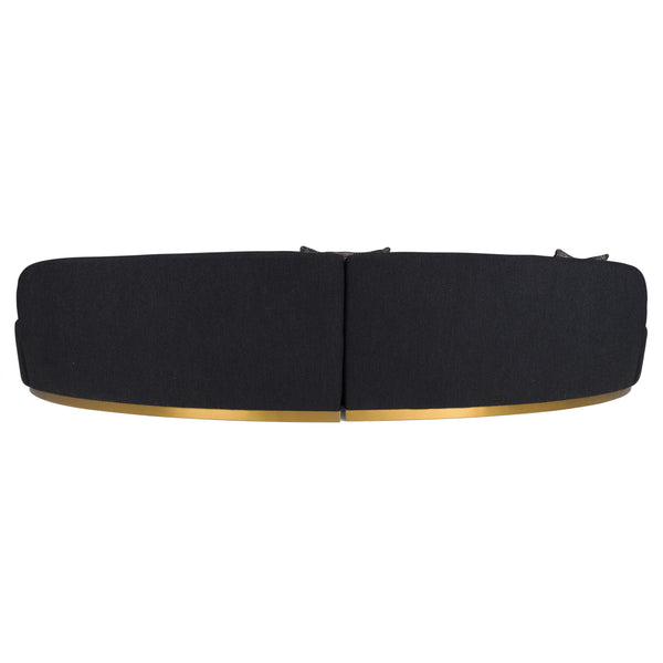 Divani Casa Frontier Glam Black Fabric Curved Sectional Sofa With Grey Pillows Model VGOD-ZW-943-BLK