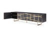 Modrest Kilson Modern Black Oak & Champagne Gold Tv Stand Model VGVCTV1819-WG-BLK-TV