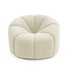Divani Casa Gadson Contemporary White Sherpa Swivel Chair Accent Chair Model VGODZW-20094-WHT-CH