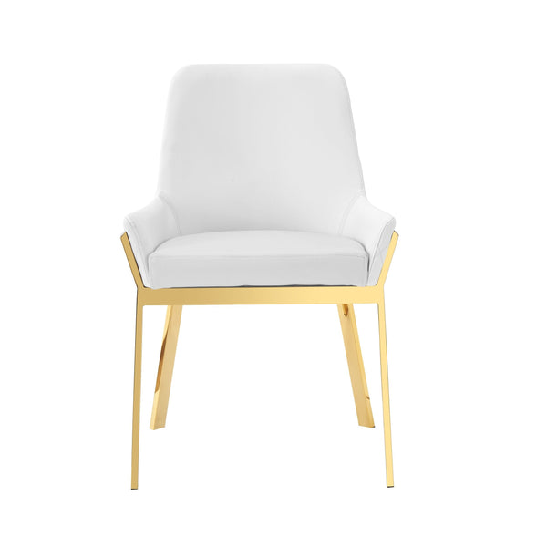 Modrest Ganon Modern White & Gold Dining Chair Model VGGAGA-6736CH-WHT-GLD-DC