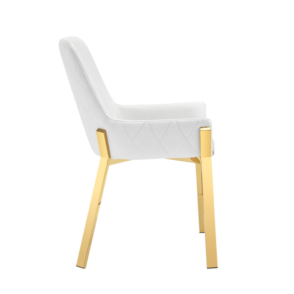Modrest Ganon Modern White & Gold Dining Chair Model VGGAGA-6736CH-WHT-GLD-DC