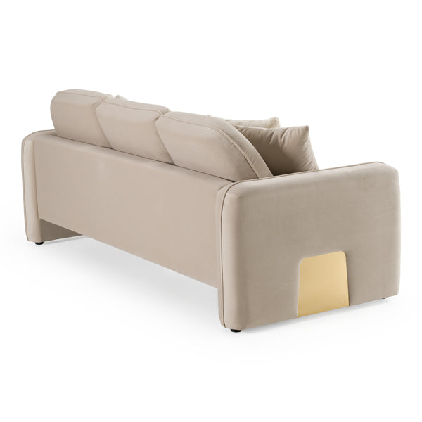Gaston Modern Taupe Velvet Sofa