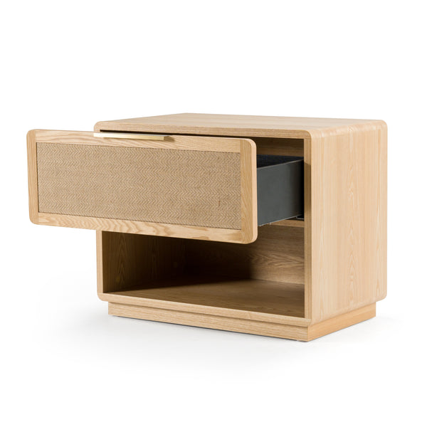 Modrest Gavin Modern Natural Ash & Rattan Nightstand Model VGVC-N2411-NAT
