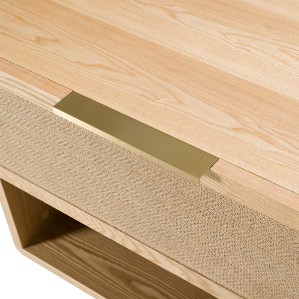 Gavin Modern Natural Ash + Rattan Nightstand