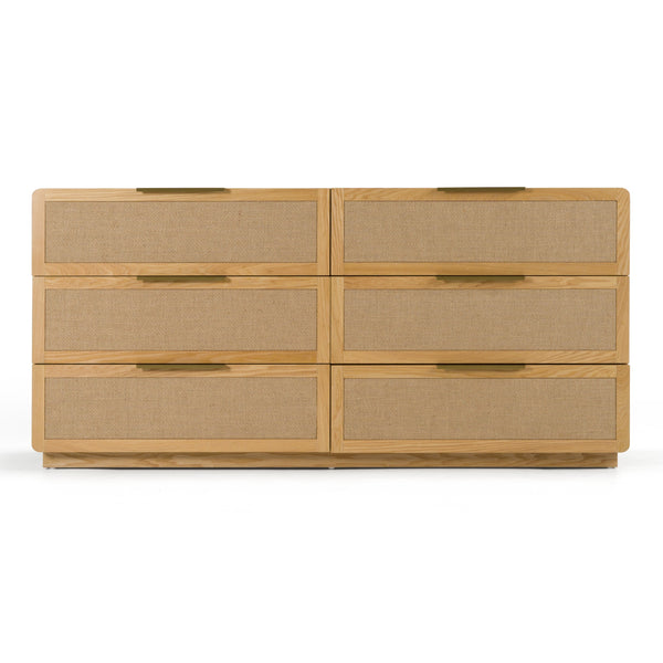 Gavin Modern Natural Ash + Rattan Dresser