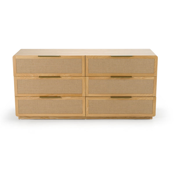 Gavin Modern Natural Ash + Rattan Dresser