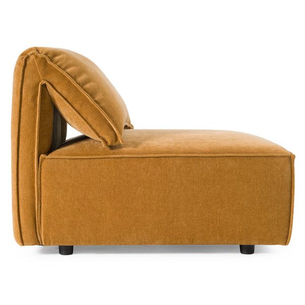 Divani Casa Gene Modern Ochre Fabric Modular Armless Sectional Seat Model VGSX-F6062-CHR-OCHRE