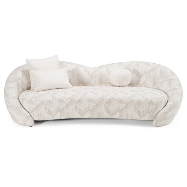 Divani Casa Gentle Modern Beige Pattern Fabric Sofa Model VGOD-ZW-24037-SOFA-BGE