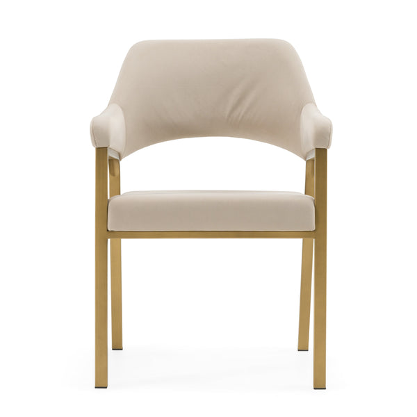Modrest George Modern Beige Fabric & Antique Brass Dining Chair Model VGGA-GA-6218CH-1-BGE