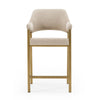 Modrest George Modern Beige Fabric & Antique Brass Counter Chair Model VGGA-GA-6218CH-C-BGE