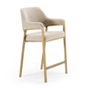 Modrest George Modern Beige Fabric & Antique Brass Counter Chair Model VGGA-GA-6218CH-C-BGE