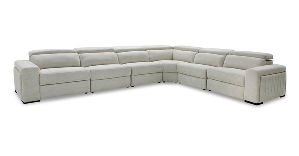 Divani Casa Gering Modern Beige Fabric Sectional With 2 Power Recliners Model VGMB-R191-P2-SECT-BGE