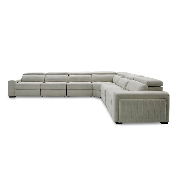 Divani Casa Gering Modern Beige Fabric Sectional With 2 Power Recliners Model VGMB-R191-P2-SECT-BGE
