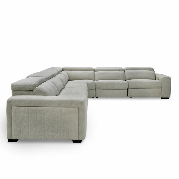 Divani Casa Gering Modern Beige Fabric Sectional With 2 Power Recliners Model VGMB-R191-P2-SECT-BGE