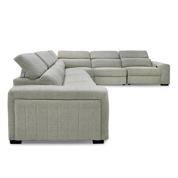 Divani Casa Gering Modern Beige Fabric Sectional With 2 Power Recliners Model VGMB-R191-P2-SECT-BGE