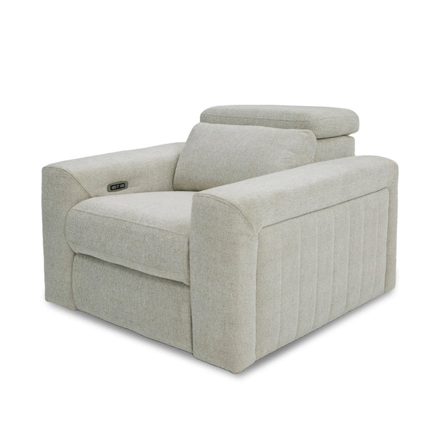 Divani Casa Gering Modern Beige Fabric Power Recliner Chair Model VGMB-R191-P2-RCLN-BGE