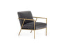 Modrest Gibbons Modern Grey Velvet & Forged Gold Accent Chair Model VGMY-2721-GRY
