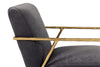 Modrest Gibbons Modern Grey Velvet & Forged Gold Accent Chair Model VGMY-2721-GRY