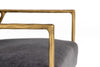 Modrest Gibbons Modern Grey Velvet & Forged Gold Accent Chair Model VGMY-2721-GRY