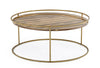 Modrest Gilcrest Glam Brown And Gold Marble Coffee Table Model VGODLZ-199C