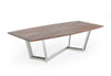 Gilroy Modern Walnut & Stainless Steel Dining Table