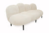 Divani Casa Glaster Contemporary White Sherpa 88" Bubble Sofa Model VGODZW-20036-WHT-S