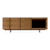 Glencoe Modern Walnut & Grey Glass Buffet