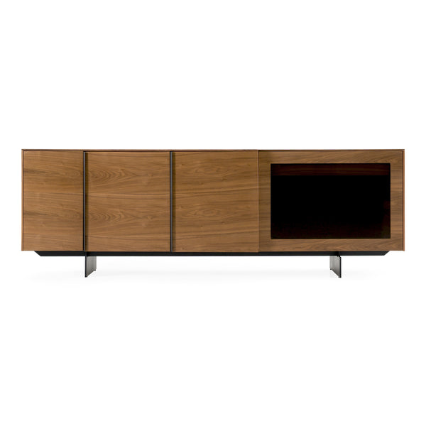 Glencoe Modern Walnut & Grey Glass Buffet