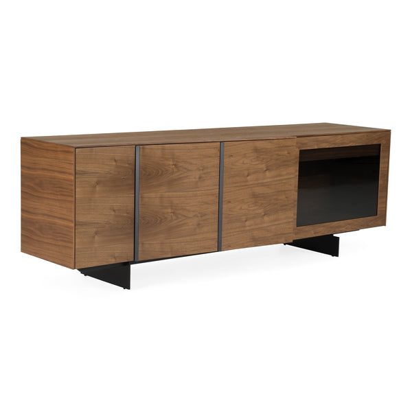 Glencoe Modern Walnut & Grey Glass Buffet