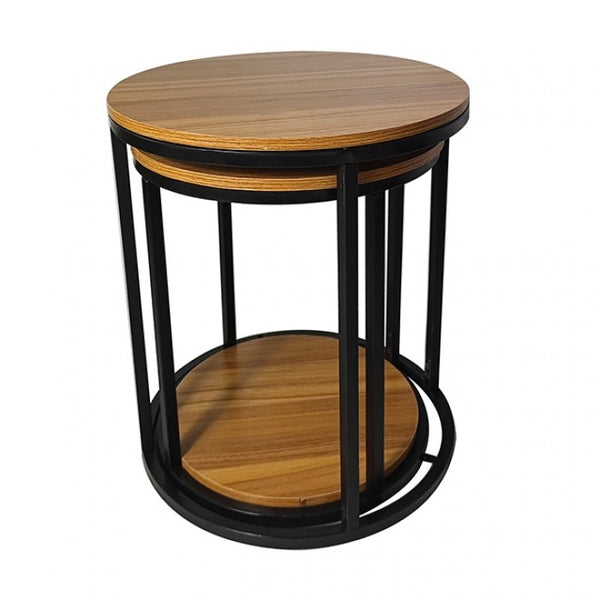 Furniture of America Mollie Natural/Black Contemporary Nesting Tables (2/Ctn) Model GM-5015-2PK