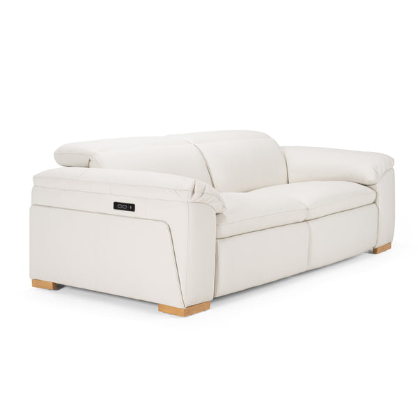 Divani Casa Gregory Modern Off White Leather Sofa With 2 Recliners Model VGKV-KM.6368-SOFA-OFF