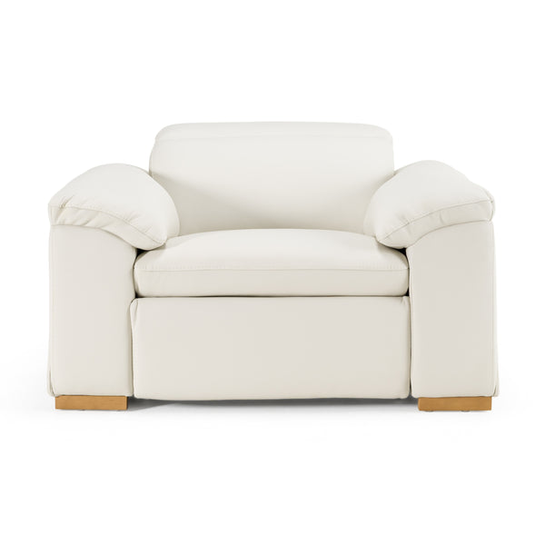 Divani Casa Gregory Modern Off White Leather Recliner Chair Model VGKV-KM.6368-CHR-OFF