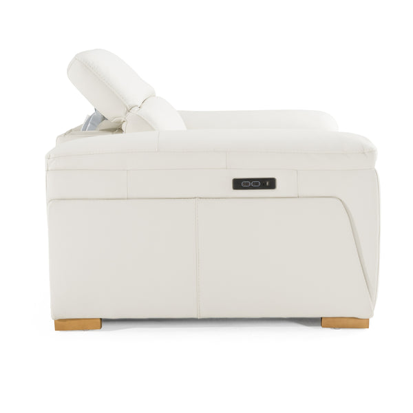 Divani Casa Gregory Modern Off White Leather Recliner Chair Model VGKV-KM.6368-CHR-OFF