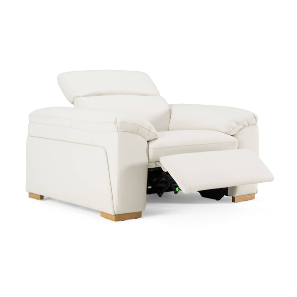 Divani Casa Gregory Modern Off White Leather Recliner Chair Model VGKV-KM.6368-CHR-OFF