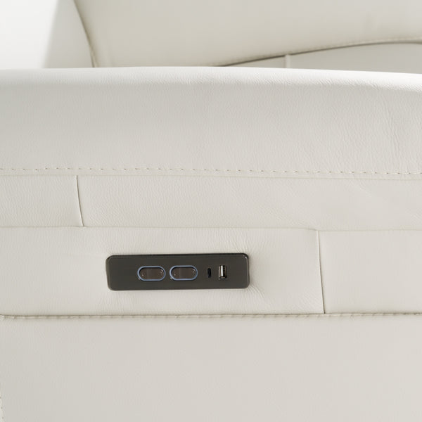 Divani Casa Gregory Modern Off White Leather Recliner Chair Model VGKV-KM.6368-CHR-OFF