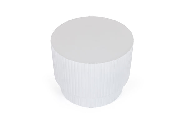 Modrest Gruver Modern White Concrete End Table Model VGGR-674650-WHT