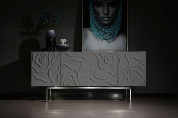 Gwen Modern Grey High Gloss Buffet