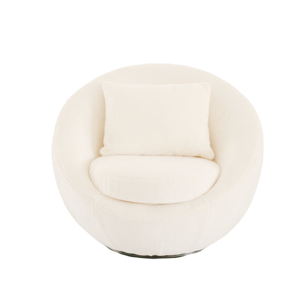Modrest Gypsum Modern White Swivel Accent Chair Model VGMFOC-284-WHT-CH