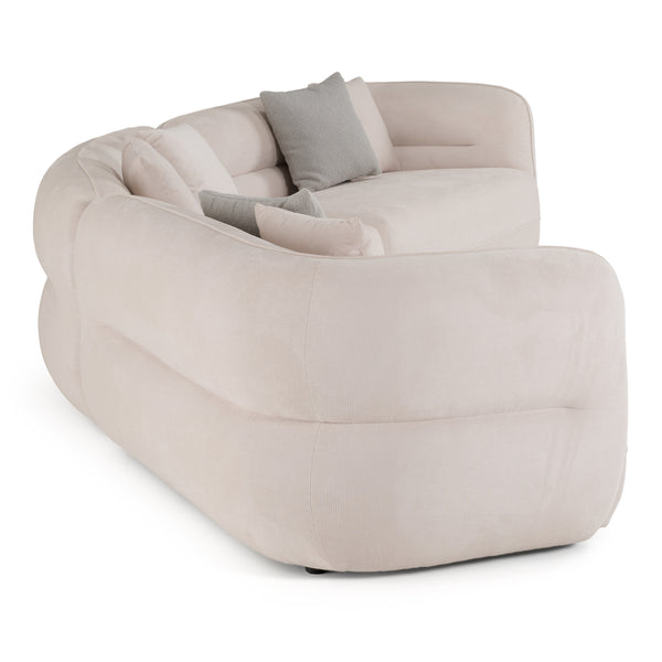 Nomad Modern Off-White Fabric Curved Sectional Sofa