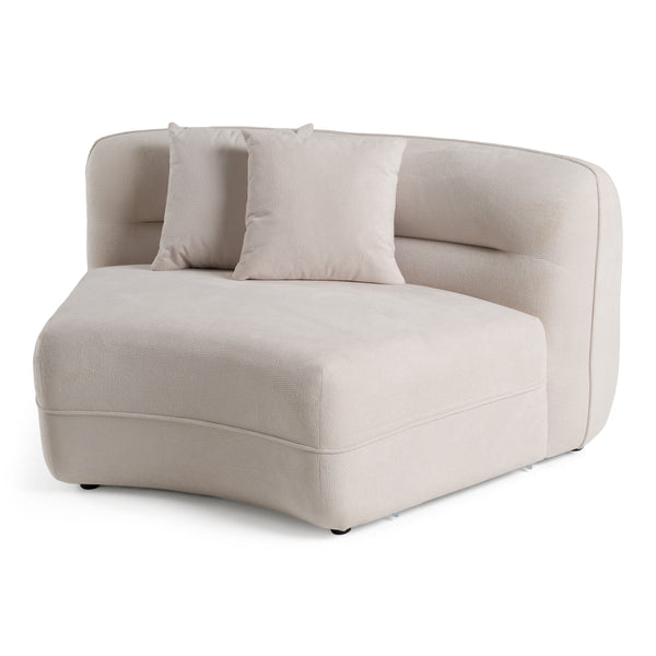 Nomad Modern Off-White Fabric Curved Sectional Sofa
