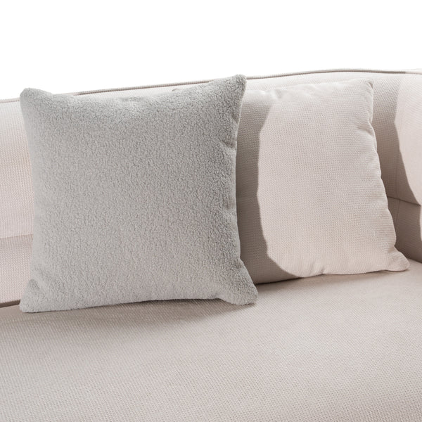 Nomad Modern Off-White Fabric Curved Sectional Sofa