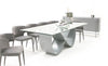 Modrest Hadley Glass & Matte Grey Dining Table Model VGGM-DT-CASTA-DT